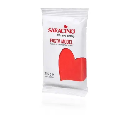 Modelovací fondán na figurky a květy červený 250 g – SARACINO