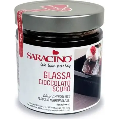 Zrcadlová poleva tmavá čokoláda 350 g – Saracino