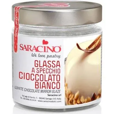 Zrcadlová poleva bílá čokoláda 350 g – Saracino