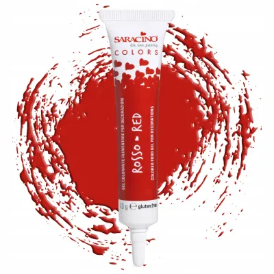 Gelová barva červená RED 20 g – Saracino