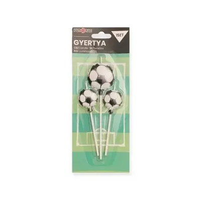 Svíčky na dort Fotbalové míče balónky, výška 3–4 cm (3 ks)
