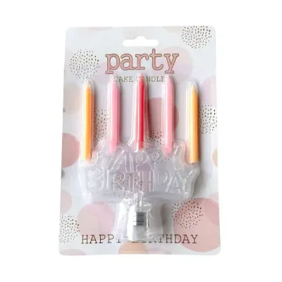 Svíčky s LED nápisem Happy Birthday 11,5 cm