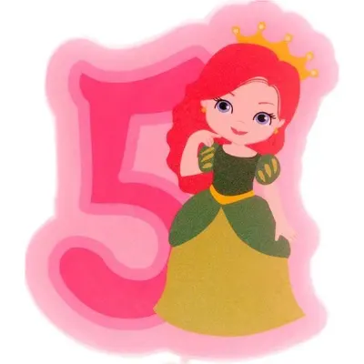 Dortová svíčka číslice 5 princezna 7 cm – Dekora