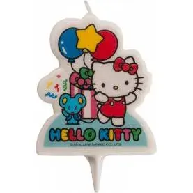 Svíčka na dort Hello Kitty s myškou a balónky 7 cm – Dekora