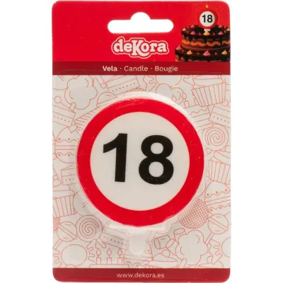 Svíčka na dort dopravní značka 18, 6,3 cm – Dekora
