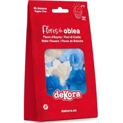 Jedlé květy modré a bílé 4,5 cm 8 ks – Dekora