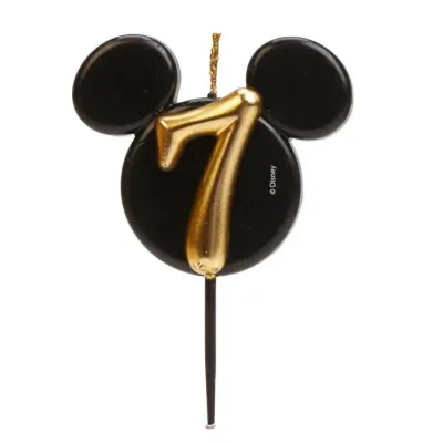 Dortová svíčka Mickey černo-zlatá číslo 7, 5,2 cm – Dekora