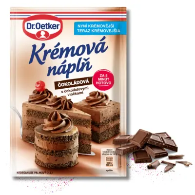 Čokoládová krémová náplň s kousky čokolády 80 g – Dr. Oetker