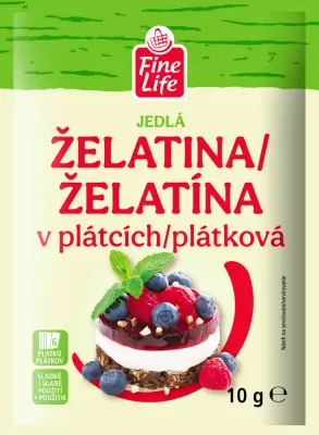Želatina plátky na krémy a dezerty 10 g – Fine Life