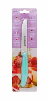 Nerezový nůž vroubkovaný modrý 22 cm – Alvarak