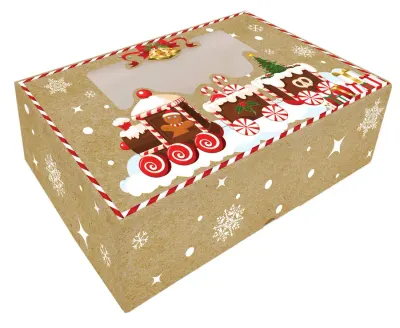 Vánoční krabice na cukroví s okénkem 26 x 15 x 7 cm – Alvarak