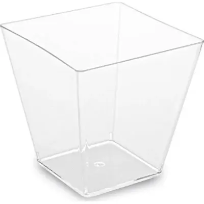 Kelímek na panna cottu PS hranatý čirý 100 ml 50 ks – Wimex