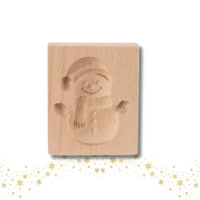 Dřevěná vyklepávací formička na cukroví Sněhulák 8x5 cm – Orion