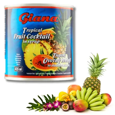 Tropické ovoce – kompot, koktejlový mix 425 g – GASTON