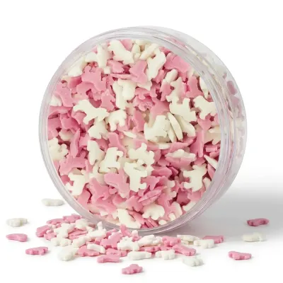 Cukrové figurky jednorožci růžovo-bílí 50 g – 4Cake