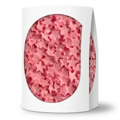 Cukrové zdobení hvězdičky růžové 60 g – 4Cake