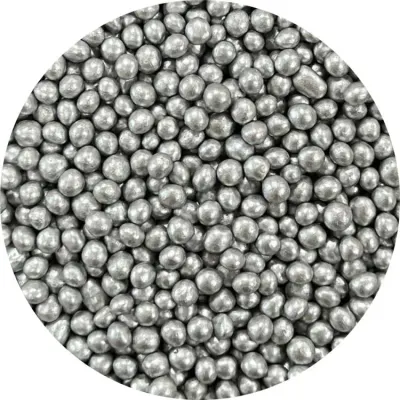 Stříbrné lesklé kuličky 5 mm 60 g – 4Cake