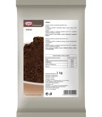 Kakaový prášek se sníženým obsahem tuku 1 kg – Dr. Oetker