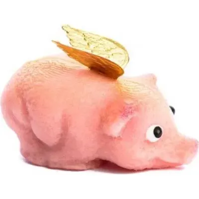 Marcipánová figurka zlaté prasátko 2,5x5 cm, 25 g – Frischmann