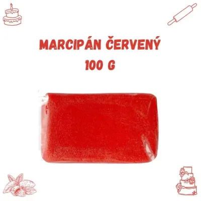 Marcipán červený 36 % mandlí 100 g – Frischmann