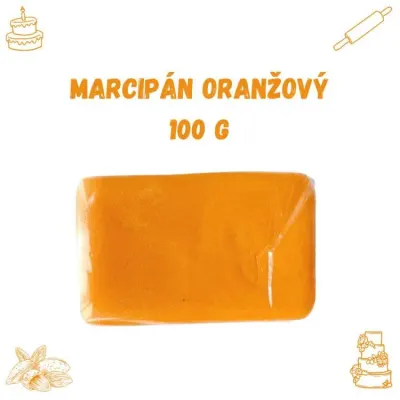 Marcipán oranžový 100 g, 7,5 × 4,5 cm – Frischmann Vyškov