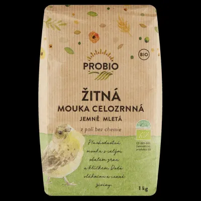 Žitná mouka celozrnná jemně mletá 1 kg – PRO-BIO