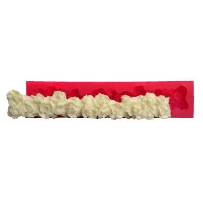 Silikonová forma bordura růží dlouhá 2 × 15 cm – Cesil