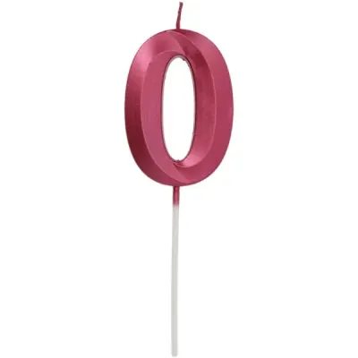 Dortová svíčka číslo 0 Glamour Red 7 cm – Folat