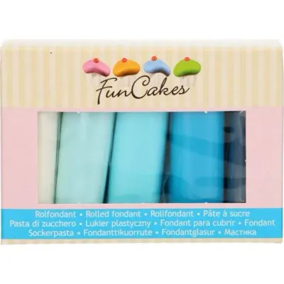 Sada potahovacích hmot modré odstíny 5x100 g – FunCakes
