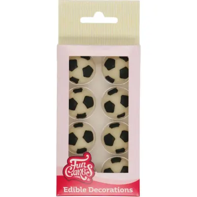 Cukrové zdobení fotbalové míče 2,5 cm 8 ks – FunCakes