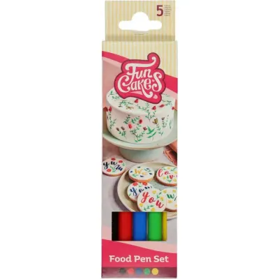 Sada jedlých fixů pro jemné detaily, 5 ks – FunCakes