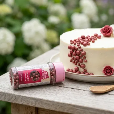 Sprinkle Medley – perličky bordeaux 60 g – FunCakes