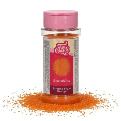 Dekorační cukr Sanding Sugar třpytivý oranžový 80 g – FunCakes