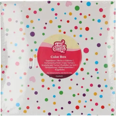 Dortová krabice konfety 25 × 25 × 15 cm – FunCakes