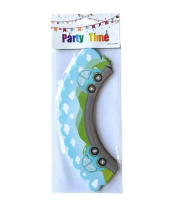 Přebaly na muffiny Modrá auta 5 cm, 12 ks – PartyDeco