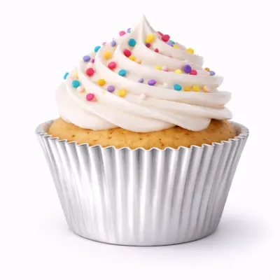 Košíčky na muffiny metalické stříbrné 5 x 3 cm (50 ks)