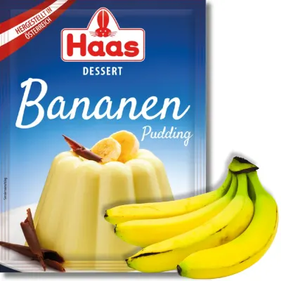 Dezertní puding s příchutí Banán 37 g – HAAS