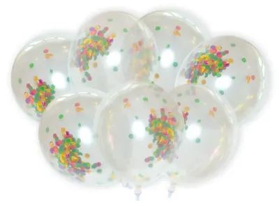 Balónky s konfetami 40 cm, 7 ks – Alvarak