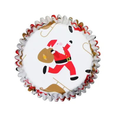 Košíčky na muffiny s alobalovým vnitřkem Santa a saně 5 cm, 30 ks – Wilton