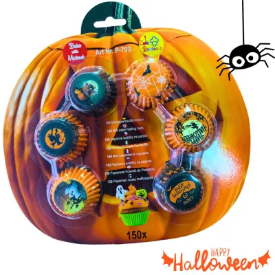 Halloween mini košíčky na nepečené cukroví 150 ks – Alvarak