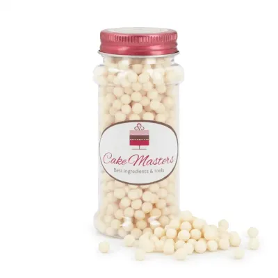 Bílé cukrové perličky na zdobení 5 mm 60 g – Cake Masters