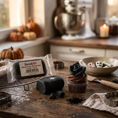 Pravý marcipán 30% mandlí černý 150 g – SweetArt