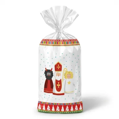 Celofánové sáčky vánoční s Mikulášem 18 x 30 cm (10 ks)