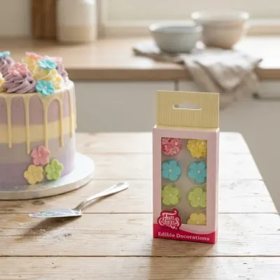Cukrové ozdoby květiny pastelový mix 32 ks – FunCakes