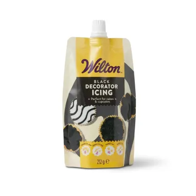 Černá zdobící poleva se 4 špičkami 212 g – Wilton