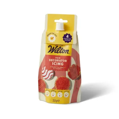 Červená zdobící poleva se 4 tryskami 212 g – Wilton