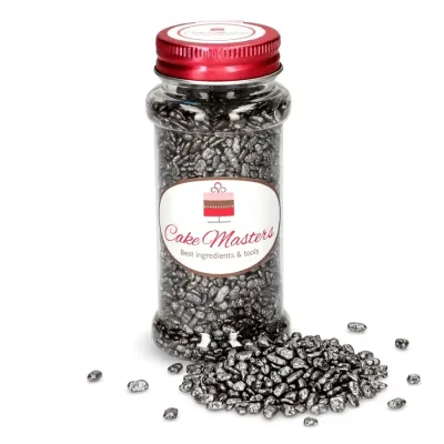 Cukrářské zdobení stříbrné kamínky 80 g – Cake Masters