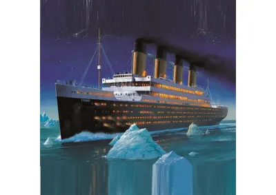 LOĎ – Titanic – tvar čtverec – jedlý papír na hranatý dort