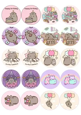 Pusheen – jedlý papír na cupcakes