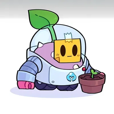 Brawl Stars – Sprout s květináčem – jedlý obrázek na dort